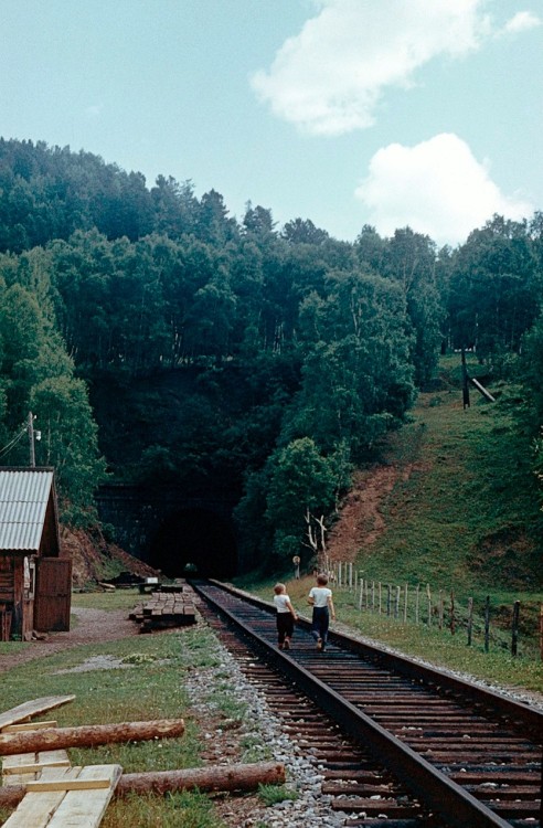 sovietpostcards:  Railway tunnel near Lake Baikal, Russia (1986)