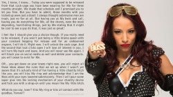 femdomcuriousme:(Sasha Banks)Request: “Could you make a permanent