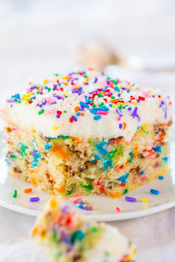 fullcravings:  Easy Homemade Funfetti Cake with Vanilla Buttercream