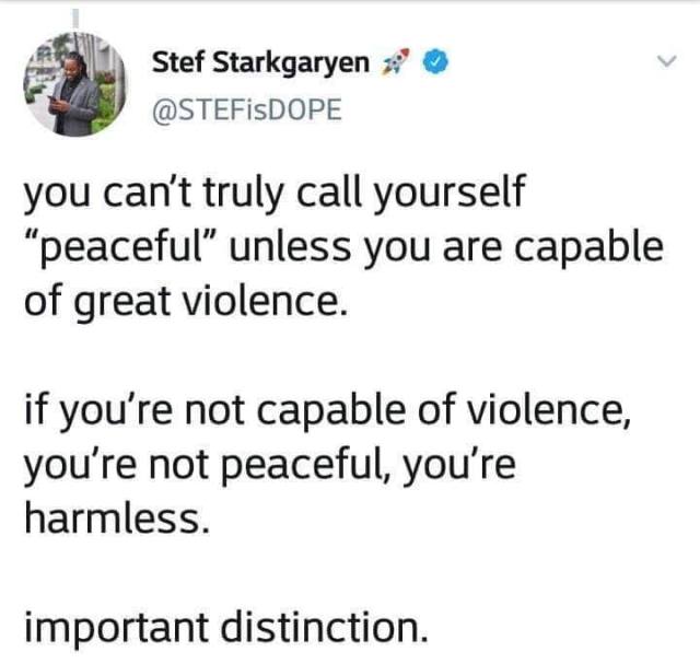 I am a peaceful man…