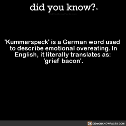 did-you-kno: ‘Kummerspeck’ is a German word used  to describe