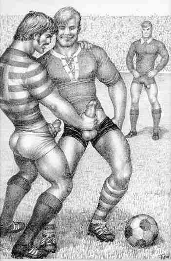 Fun on the field… Illustration by Tom Of Finland