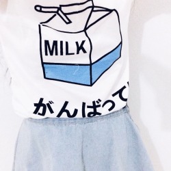 lovepox:  milk tee & denim skirt from inu inu came in!!!