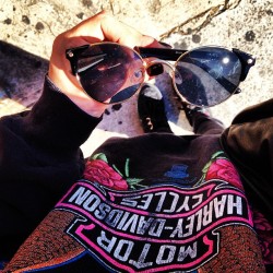 driveshesaid:  Black sunnies and favorite sweatshirt today, so