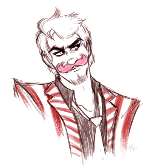 haleyscomett-art:  I found some down time in-between studying to get some much needed sketching in. :DDarkstache belongs to rileyomalley