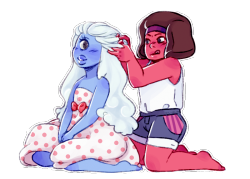 sil-gua:    Ruby: You should pull your hair up more often.Sapphire: