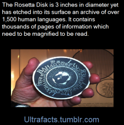 ultrafacts:The Rosetta Disk fits in the palm of your hand, yet