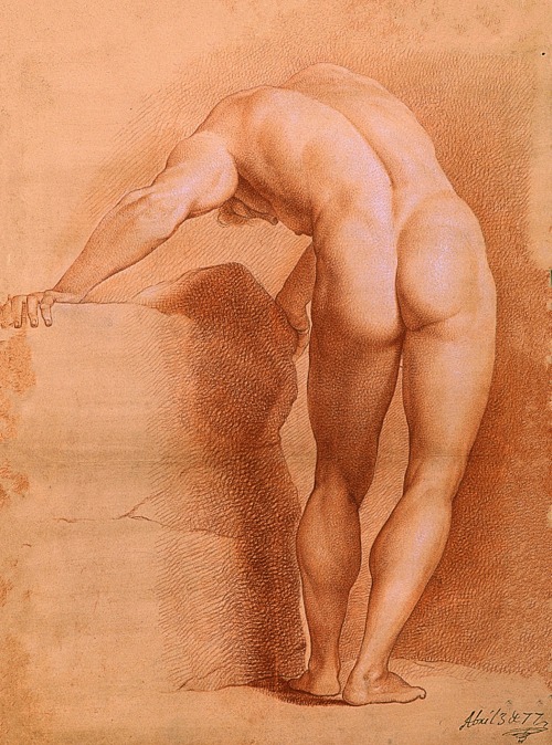 hadrian6:  A Male Nude Study from Behind. Francesco Maria Carrafa