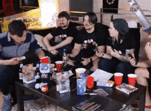 tinyblogtim:  Mark taking (and almost completing) the Altoid Challenge!Go charity livestream with the Grumps (and special guest Markiplier)!