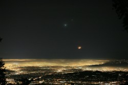 space-wallpapers: Jupiter, Venus, and The Moon over Los Angeles