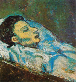 artist-picasso:  The death of Casagemas, Pablo PicassoMedium: