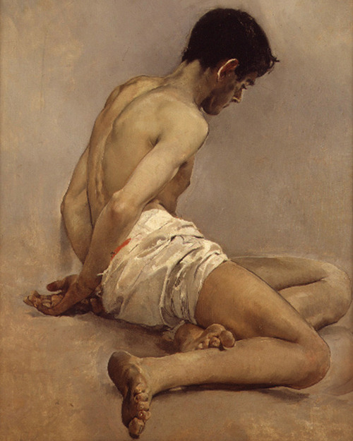 antonio-m:  ‘Academic study from Life’, c.1887 by Joaquín