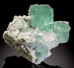 mineralia:  Fluorite with Quartz from China by Exceptional Minerals