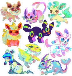 suippupupu: i really love drawing eeveelutions they’re all