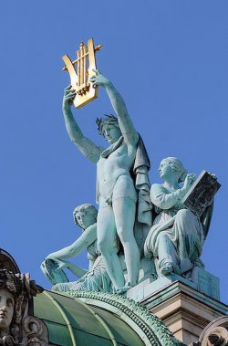 boysnmenart:  Music sculpture on top of Opera Garnier, Paris