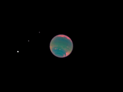 astronomyblog: Neptune and its moons (Proteus, Larissa, Despina