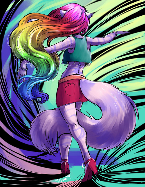 mountainlaurelarts:  i drawed a rainbow furry 