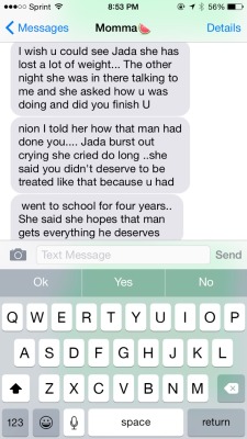 black–lamb:  my mom text me tonight… (she never contacts