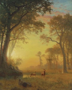 laclefdescoeurs:  Light in the Forest, Albert Bierstadt 