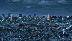 ghibli-collector:  Makoto Shinkai’s Tokyo - Your Name - Kimi