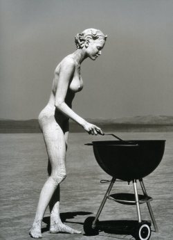 flashofgod:  Herb Ritts, Stephanie with Barbecue, El Mirage,