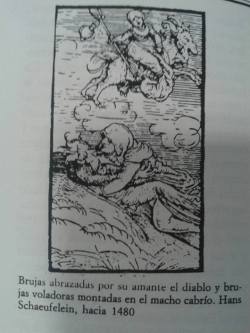 ‘Witches being embraced by their lover, the devil. Flying