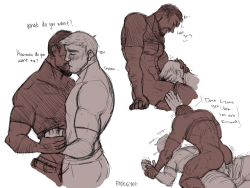 eyokeyo:Some warm-up scribbles of power-bottom gabe that an anon