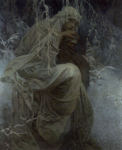 carga-de-agua:    Alfons Mucha (Czech, 1860 - 1939) - A winter