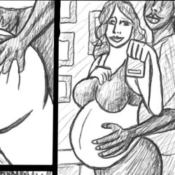 Drawings for a commission story #adultcomics #interracial