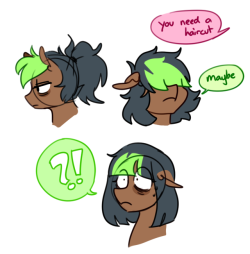 red-x-bacon:cuz different hairstyles are fun! 
