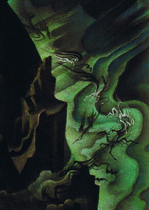 magictransistor:  Kay Nielsen. Night on Bald Mountain (Conceptual art for Fantasia), 1940.  Fantasia