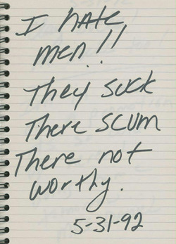 popculturediedin2009:  A page from Anna Nicole Smith’s diary, 1992