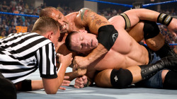 fishbulbsuplex:  Batista vs. John Cena  Two of the biggest muscle