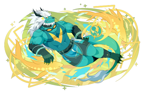 kulplant:  Venti Variants! Venti is the avatar of my friend, a water dragon, and a diver. Here is all Venti variants in a row, hopping you will enjoy it!  And another thing, I have a Patreon now!  If you like my artworks and feeling generous, or if you