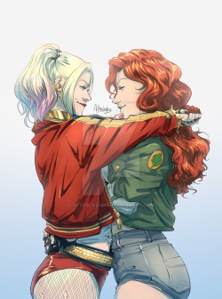 justharleyquinn:Harley Quinn X Poison Ivy by Afterlaughs