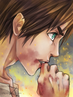 sing-sei:   “We fight.”  Eren Jaeger Hand Reference