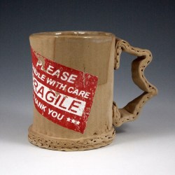 artsnskills: Ceramic Mugs Perfectly Imitating Battered Cardboard