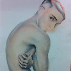 andresbtes:  Dibujo con tiza pastel, trabajo en progreso // soft