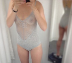 My girl is trying on some lingerie and teases me with this.