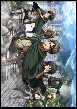 New official image featuring Eren, Mikasa, Armin, Levi, Annie,