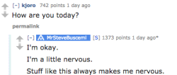 ennio-morricone:Steve Buscemi is so shy and adorable