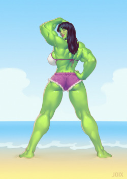 joixart:  She Hulk enjoying summer :3   Grab the high res pic