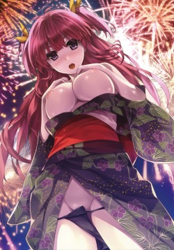 breast hold breasts kimono misaki kurehito nipples no bra open