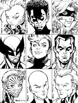 toddnauck:  My Inktober 2013 1980’s X-Men head sketches. Four