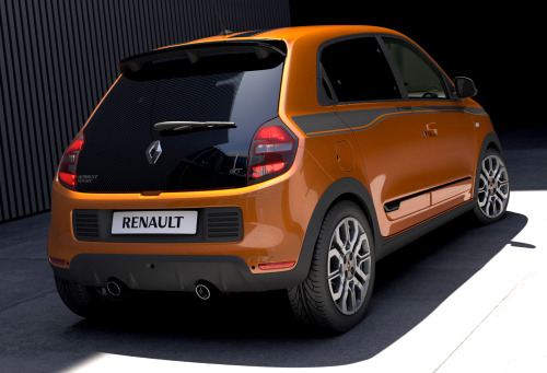 carsthatnevermadeit:  Renault Twingo GT, 2017.Â Renault will unveil a hot version of its rear-engined small city car at this yearâ€™s Goodwood Festival of Speed (June 23-26). The Twingo GT will boast 110bhp from its tuned engine, a revised manual gearbox