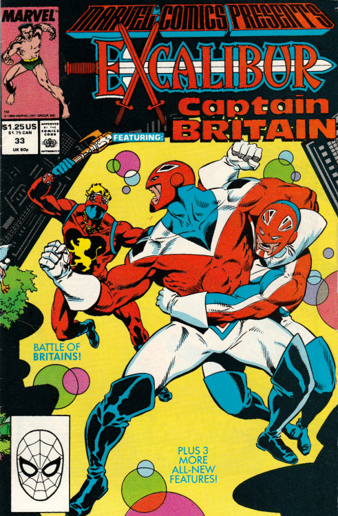 Marvel Comics Presents Excalibur, No. 33 (Marvel Comics, 1989). Cover art by Paul Ryan and Bob McLeod.From Oxfam in Nottingham.