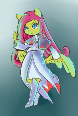 Fluttershy as a white mage.