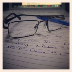 Pulling out the glasses. Shit just got real. #studytime 