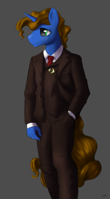 Anthro OC pony : Handsome Crescent colored version! Commission