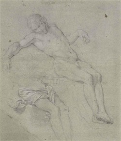 Italian School, 17th Century, A reclining male nude, for a Deposition,